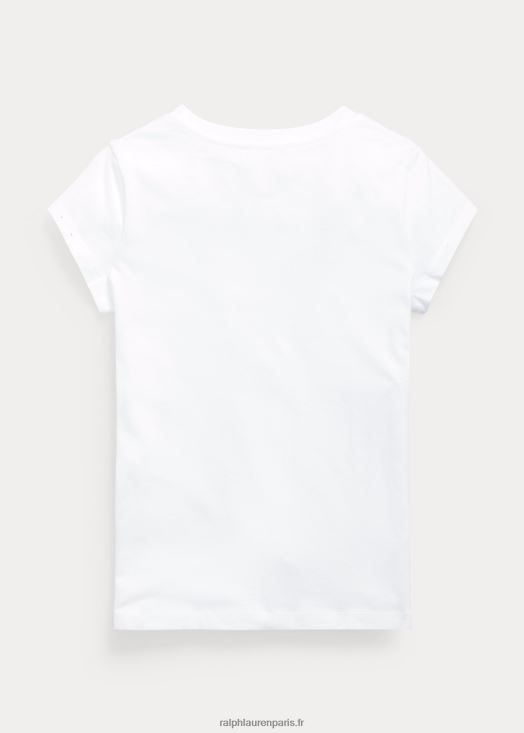t-shirt en jersey de coton 46T60T7221 enfants Ralph Lauren blanc