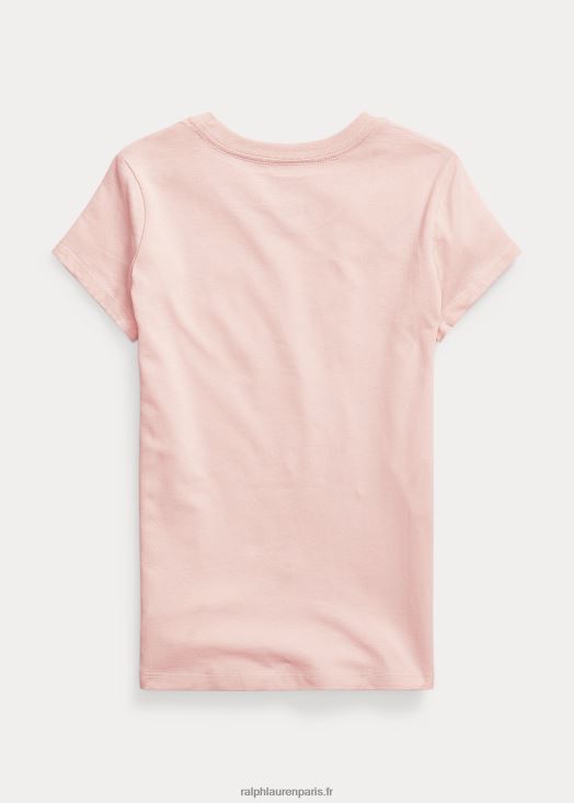 t-shirt en jersey de coton 46T60T7222 enfants Ralph Lauren soupçon de rose