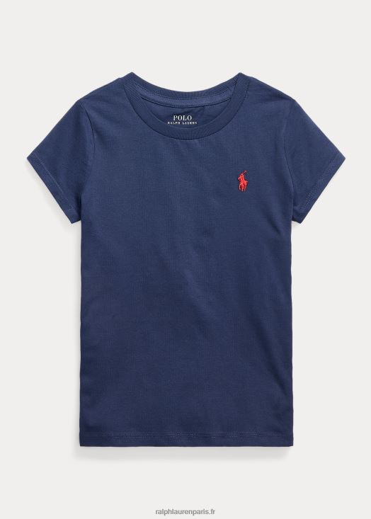 t-shirt en jersey de coton 46T60T7223 enfants Ralph Lauren marine de newport