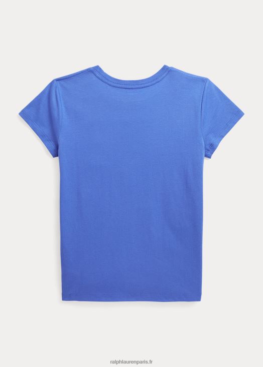 t-shirt en jersey de coton 46T60T7224 enfants Ralph Lauren bleu pierre de maid