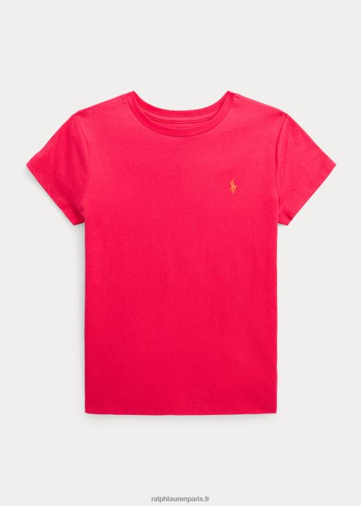 t-shirt en jersey de coton 46T60T7225 enfants Ralph Lauren rose vif