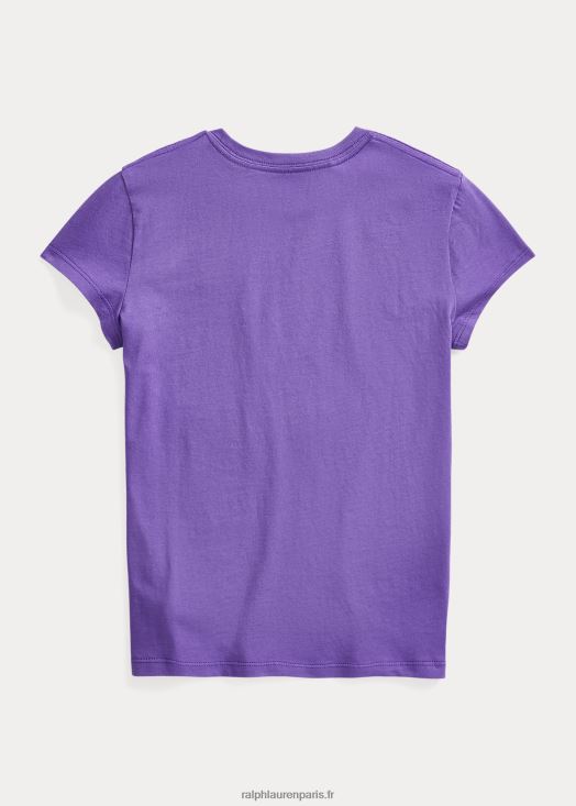 t-shirt en jersey de coton 46T60T7227 enfants Ralph Lauren cravate violette