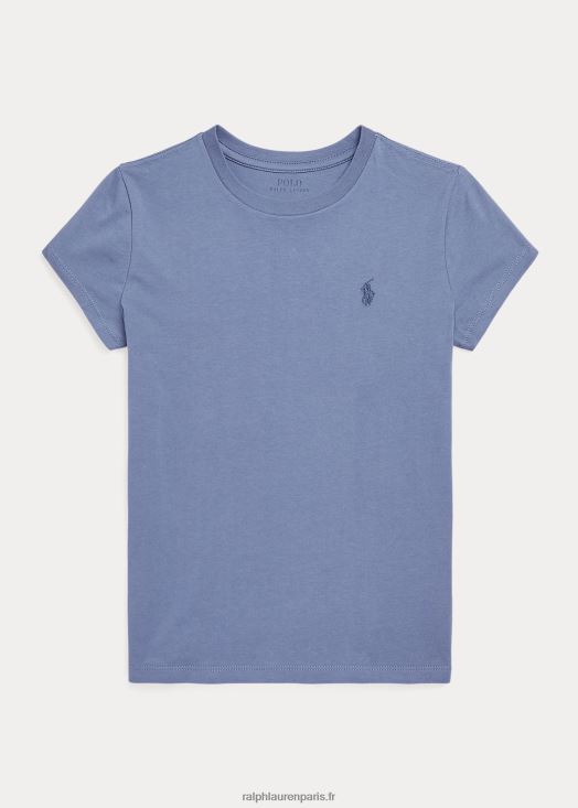 t-shirt en jersey de coton 46T60T7228 enfants Ralph Lauren bleu capri