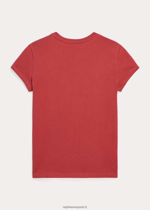 t-shirt en jersey de coton 46T60T7229 enfants Ralph Lauren piment rouge