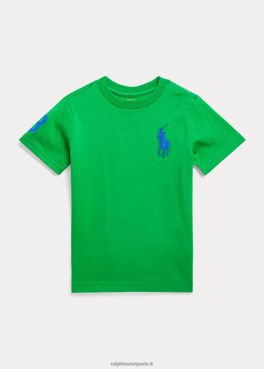 t-shirt en jersey de coton big pony 46T60T6448 enfants Ralph Lauren tige/étoile saphir