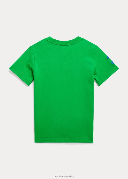 t-shirt en jersey de coton big pony 46T60T6448 enfants Ralph Lauren tige/étoile saphir