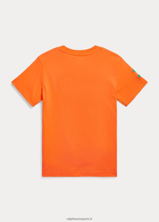 t-shirt en jersey de coton big pony 46T60T6450 enfants Ralph Lauren orange optique/tige