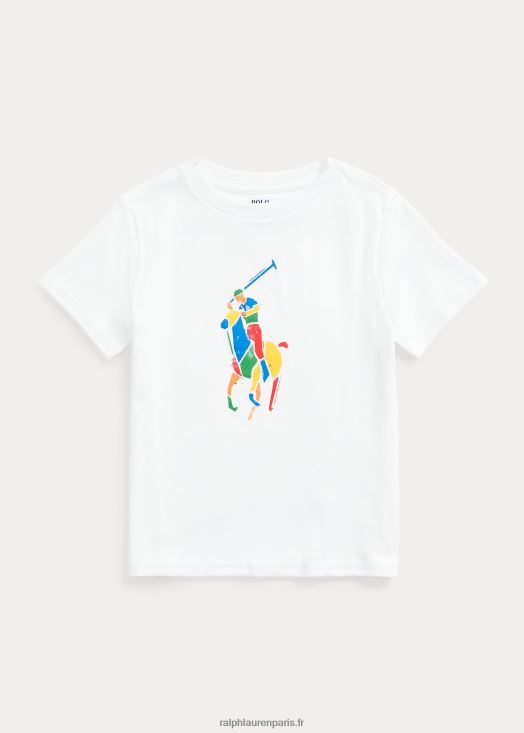 t-shirt en jersey de coton big pony 46T60T6495 enfants Ralph Lauren blanc