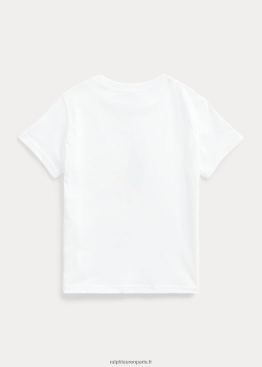 t-shirt en jersey de coton big pony 46T60T6495 enfants Ralph Lauren blanc