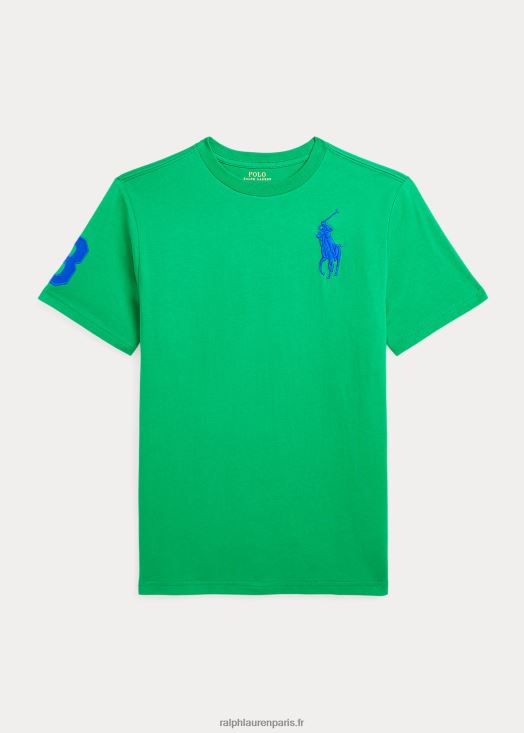 t-shirt en jersey de coton big pony 46T60T6584 enfants Ralph Lauren tige/étoile saphir