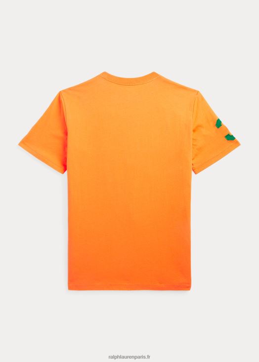 t-shirt en jersey de coton big pony 46T60T6586 enfants Ralph Lauren orange optique/tige