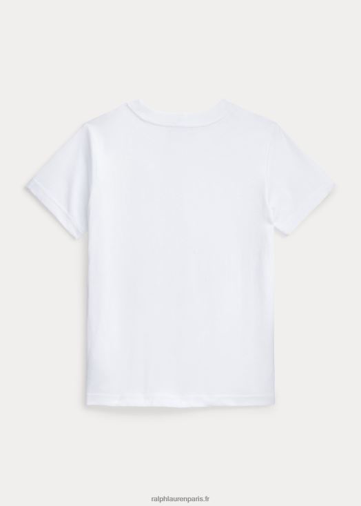 t-shirt en jersey de coton big pony 46T60T9782 enfants Ralph Lauren blanc