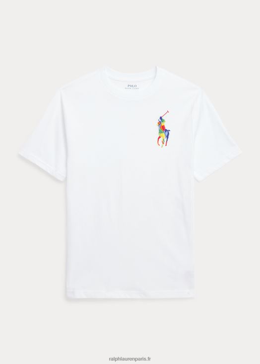 t-shirt en jersey de coton big pony 46T60T9815 enfants Ralph Lauren blanc
