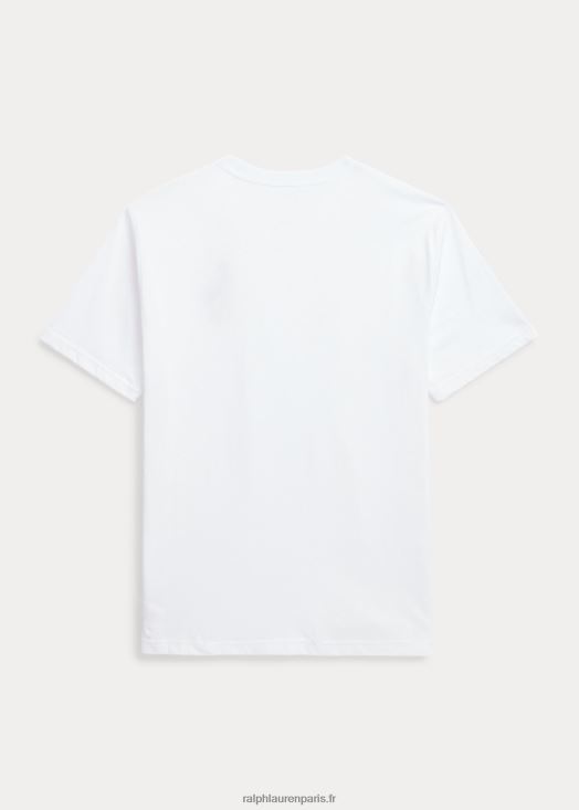 t-shirt en jersey de coton big pony 46T60T9815 enfants Ralph Lauren blanc