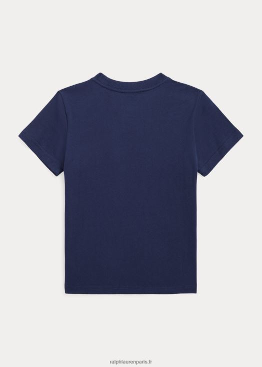 t-shirt en jersey de coton big pony ombré 46T60T6502 enfants Ralph Lauren marine de croisière