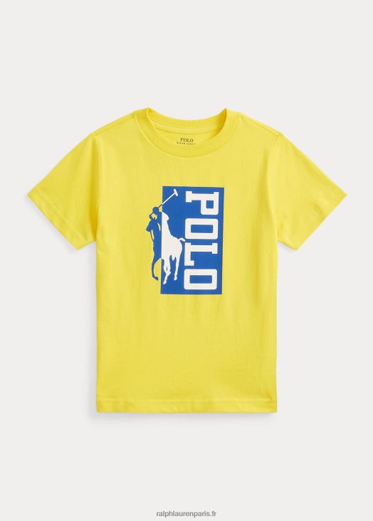 t-shirt en jersey de coton à couleurs changeantes 46T60T9785 enfants Ralph Lauren écrasement de citron