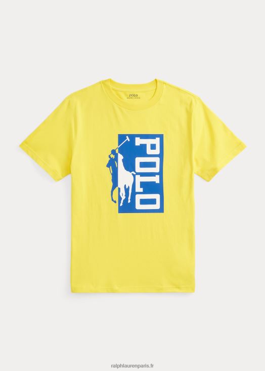 t-shirt en jersey de coton à couleurs changeantes 46T60T9823 enfants Ralph Lauren écrasement de citron