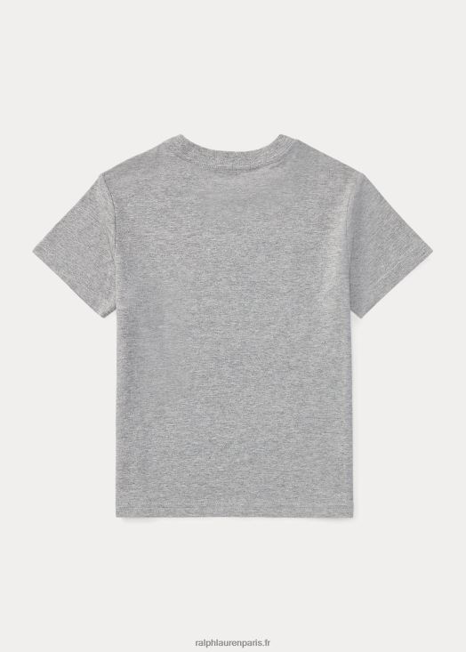 t-shirt en jersey de coton à drapeau 46T60T5911 enfants Ralph Lauren andover bruyère