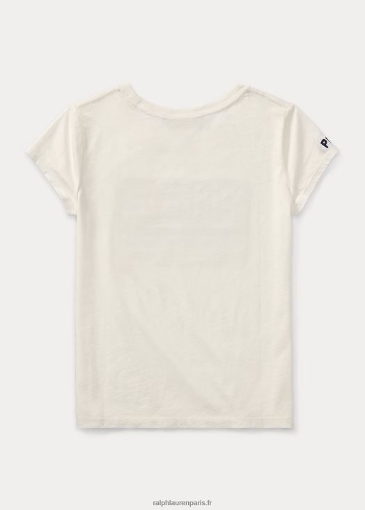 t-shirt en jersey de coton à drapeau 46T60T7248 enfants Ralph Lauren névis