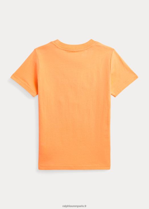 t-shirt en jersey de coton key west 46T60T5759 enfants Ralph Lauren orange clair