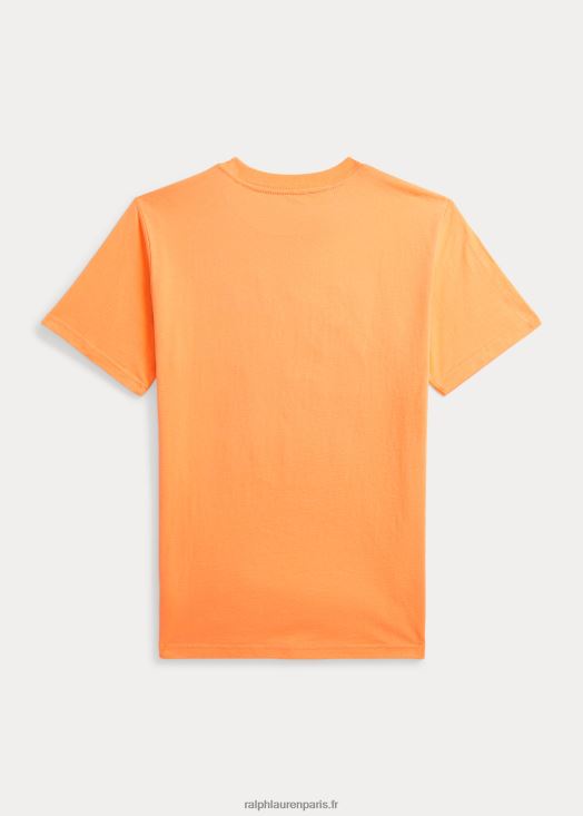 t-shirt en jersey de coton key west 46T60T6121 enfants Ralph Lauren orange clair