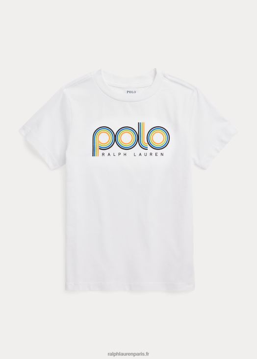 t-shirt en jersey de coton à logo 46T60T5752 enfants Ralph Lauren blanc