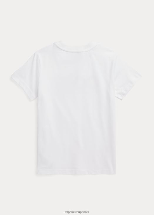 t-shirt en jersey de coton à logo 46T60T5752 enfants Ralph Lauren blanc