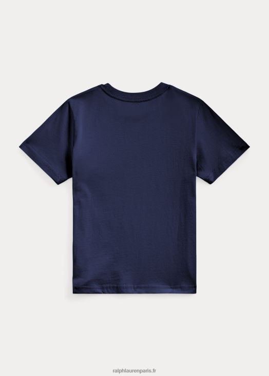 t-shirt en jersey de coton à logo 46T60T5767 enfants Ralph Lauren marine de newport