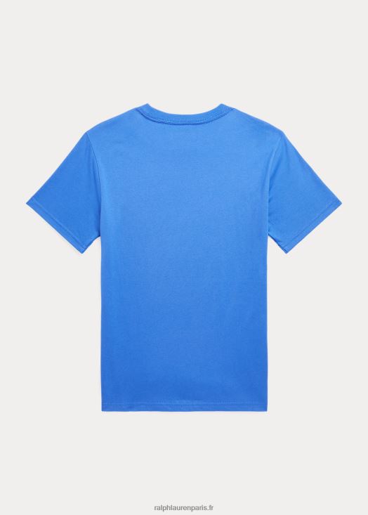t-shirt en jersey de coton à logo 46T60T5987 enfants Ralph Lauren nouvel iris