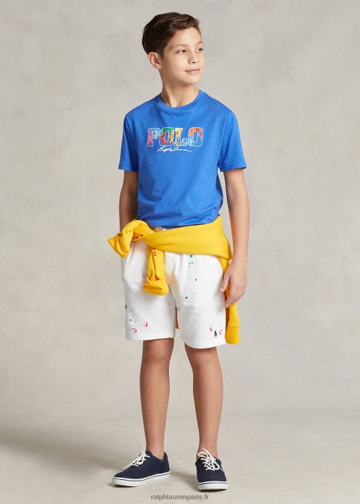t-shirt en jersey de coton à logo 46T60T5987 enfants Ralph Lauren nouvel iris