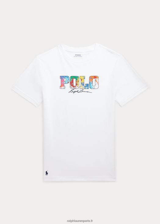 t-shirt en jersey de coton à logo 46T60T5988 enfants Ralph Lauren blanc