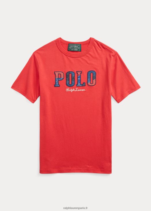 t-shirt en jersey de coton à logo 46T60T6000 enfants Ralph Lauren poteau rouge