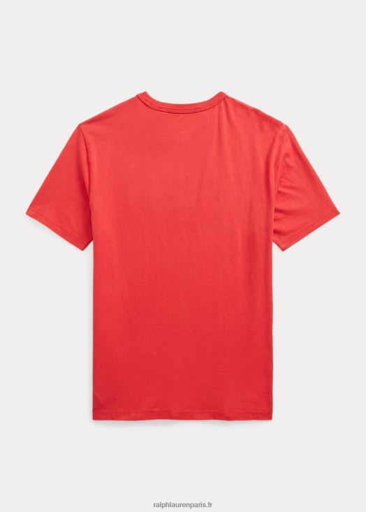 t-shirt en jersey de coton à logo 46T60T6000 enfants Ralph Lauren poteau rouge