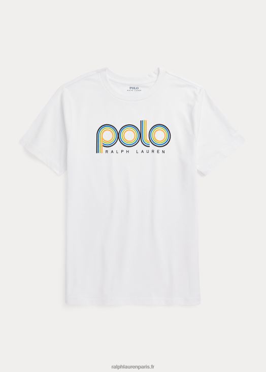 t-shirt en jersey de coton à logo 46T60T6103 enfants Ralph Lauren blanc