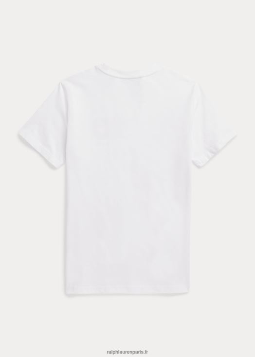 t-shirt en jersey de coton à logo 46T60T6103 enfants Ralph Lauren blanc