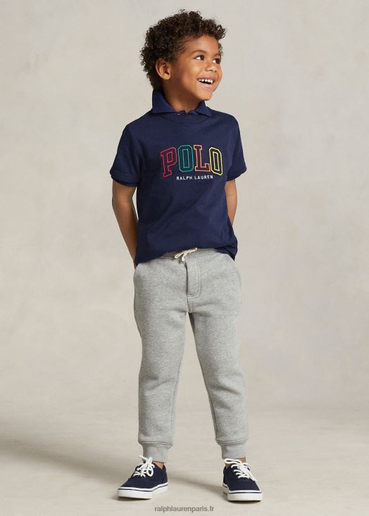 t-shirt en jersey de coton à logo 46T60T6432 enfants Ralph Lauren marine de croisière