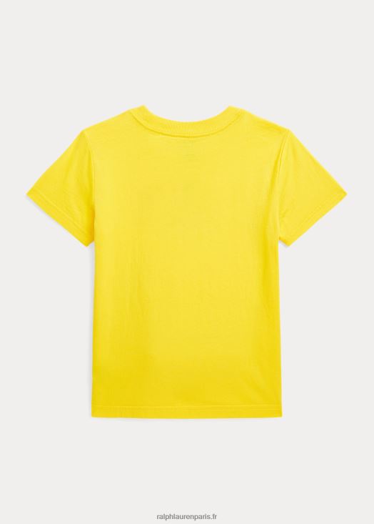 t-shirt en jersey de coton à logo 46T60T6433 enfants Ralph Lauren écrasement de citron