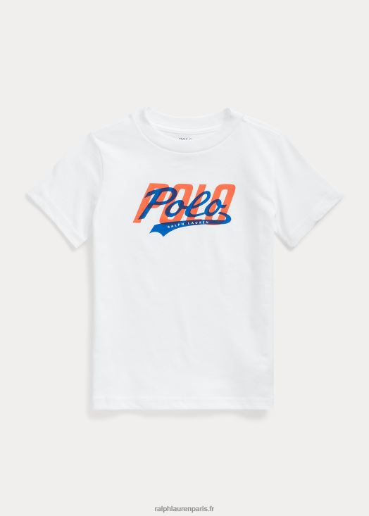 t-shirt en jersey de coton à logo 46T60T6508 enfants Ralph Lauren blanc