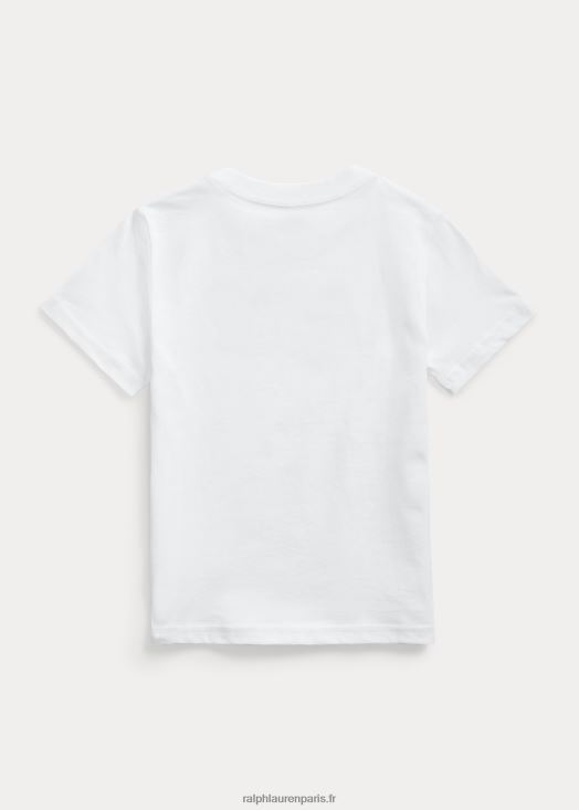 t-shirt en jersey de coton à logo 46T60T6508 enfants Ralph Lauren blanc