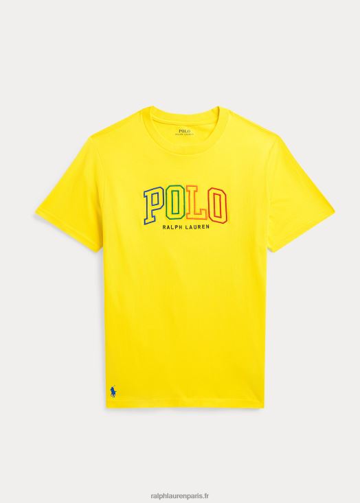 t-shirt en jersey de coton à logo 46T60T6561 enfants Ralph Lauren écrasement de citron