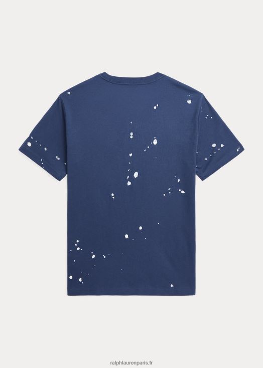t-shirt en jersey de coton à logo 46T60T6642 enfants Ralph Lauren marine rustique