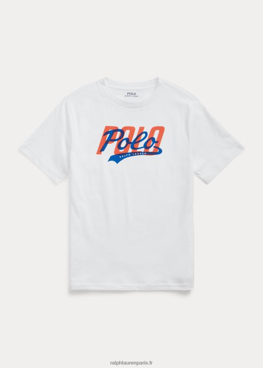 t-shirt en jersey de coton à logo 46T60T6645 enfants Ralph Lauren blanc