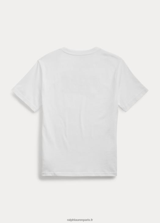 t-shirt en jersey de coton à logo 46T60T6645 enfants Ralph Lauren blanc