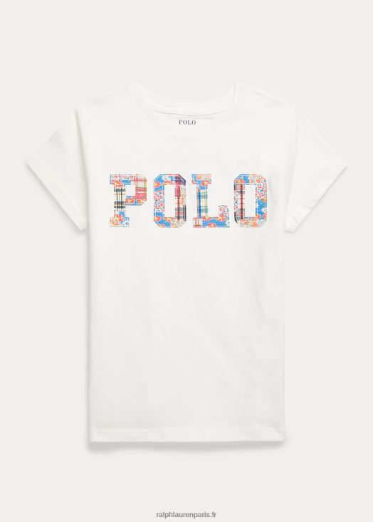 t-shirt en jersey de coton à logo 46T60T7094 enfants Ralph Lauren lavage de pont blanc