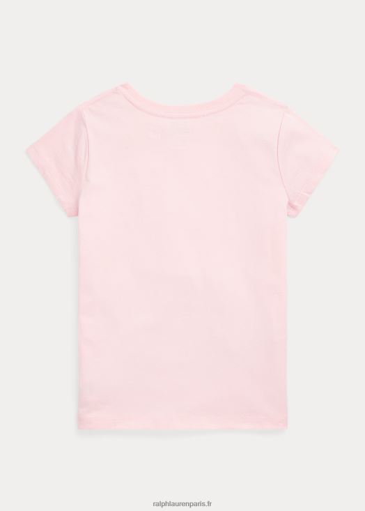 t-shirt en jersey de coton à logo 46T60T7096 enfants Ralph Lauren soupçon de rose