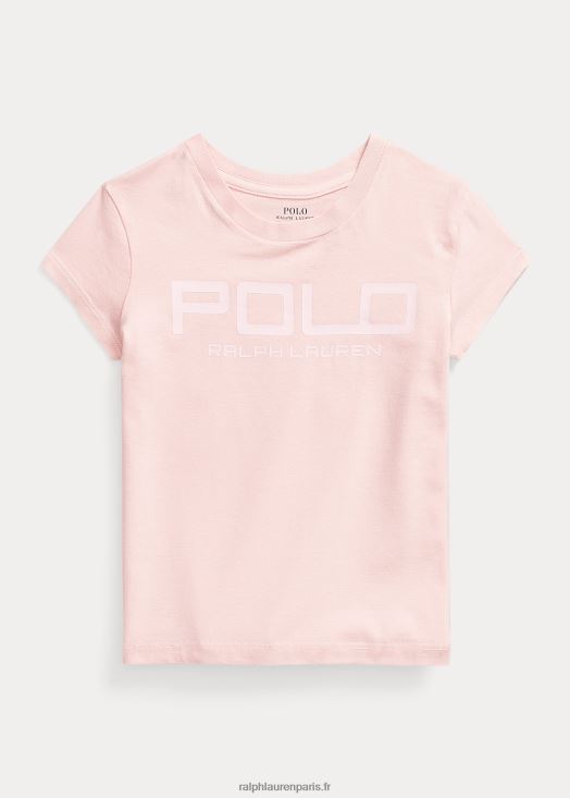 t-shirt en jersey de coton à logo 46T60T7423 enfants Ralph Lauren sable rose