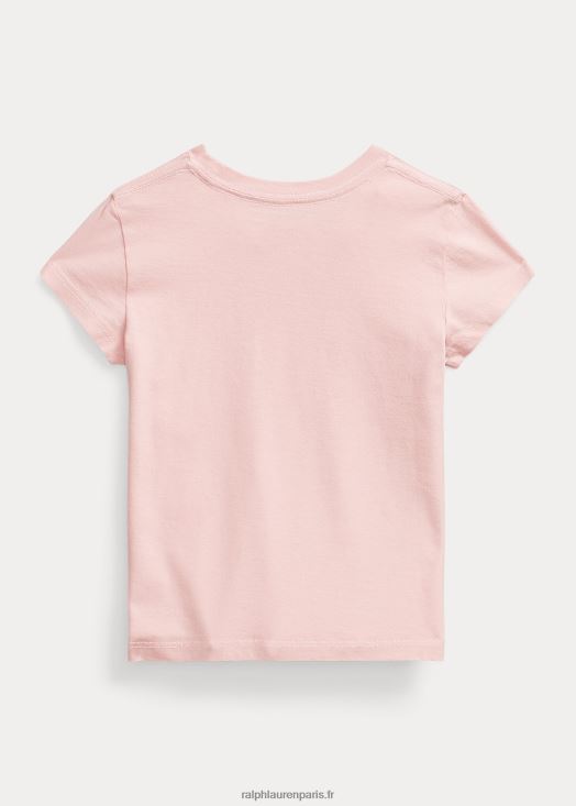 t-shirt en jersey de coton à logo 46T60T7423 enfants Ralph Lauren sable rose