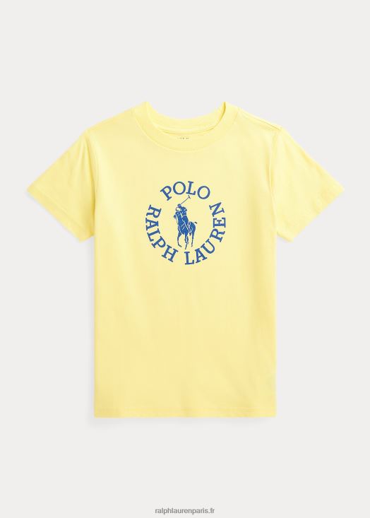 t-shirt en jersey de coton à logo big pony 46T60T5741 enfants Ralph Lauren jaune bristol