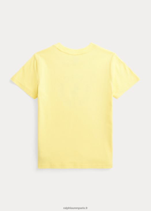 t-shirt en jersey de coton à logo big pony 46T60T5741 enfants Ralph Lauren jaune bristol