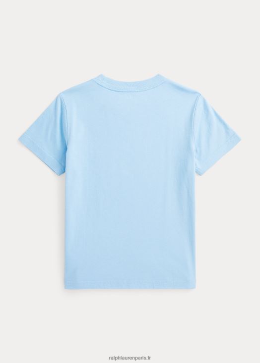 t-shirt en jersey de coton à logo big pony 46T60T5742 enfants Ralph Lauren poudre bleue